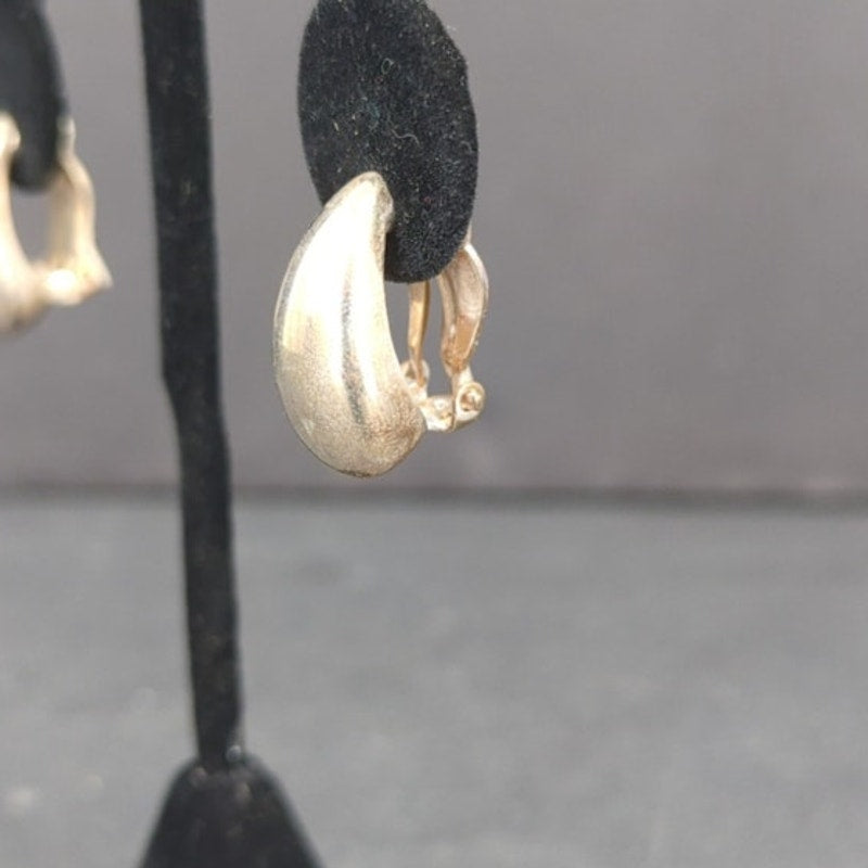 Vintage Premier USA Gold Tone Tear Drop Clip On Earrings Retro Statement 1980s