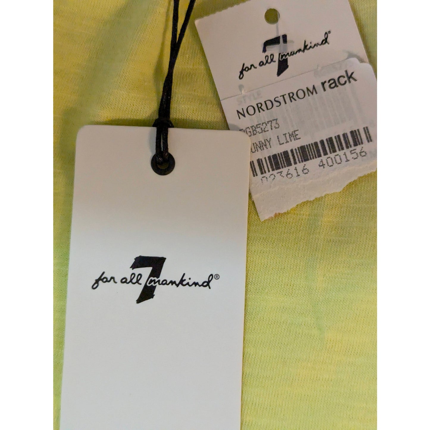 7 For All Mankind Girls Yellow Cold Shoulder Ruffle Top Size Medium NWT