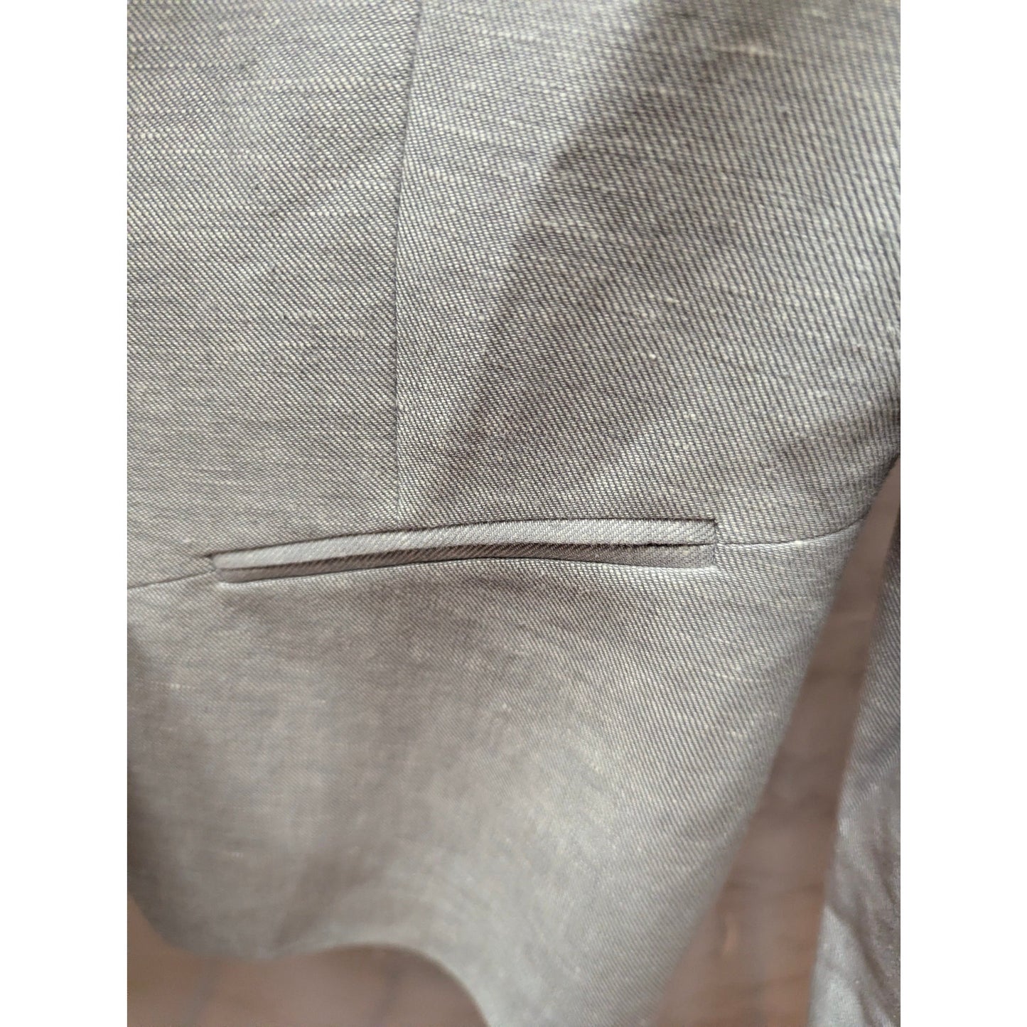 Antonio Melani Gray Linen Cotton Blazer Structured Smart Casual 6 Double Lapel