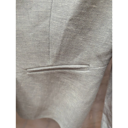 Antonio Melani Gray Linen Cotton Blazer Structured Smart Casual 6 Double Lapel