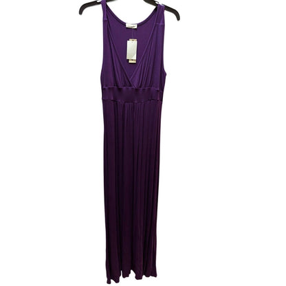 Loveappella Purple V-Neck Empire Waist Maxi Dress Large NWT