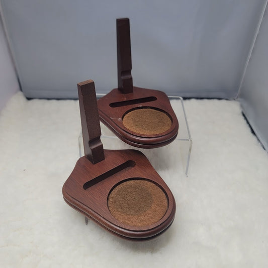 Bard's Teacup Display Walnut Cup and Saucer Stand, 4.25" H x 4" W x 5" D