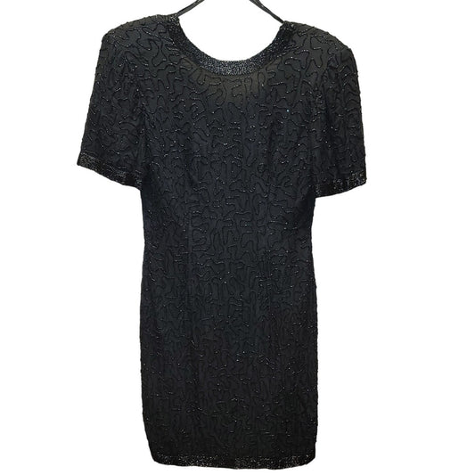 Stenay Vintage 80s Silk Sequin Beaded Knee High 6 Dress Classic Black  Cocktail