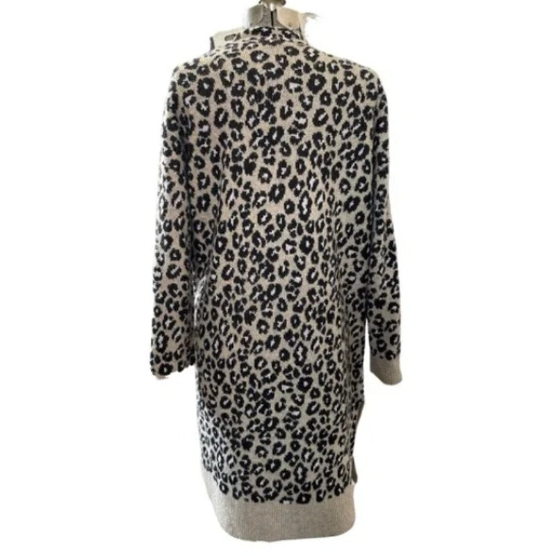 sanctuary animal print open front cardigan with pockets size SMALL OVERSIZE Cozy