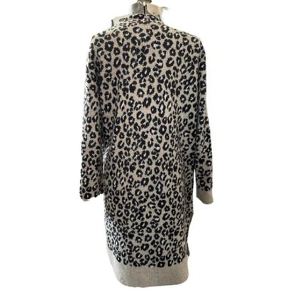 sanctuary animal print open front cardigan with pockets size SMALL OVERSIZE Cozy