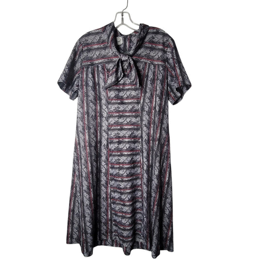 Stylecraft Vintage 70s Tie Neck A-Line Dress Made in Australia Size 14 Plus