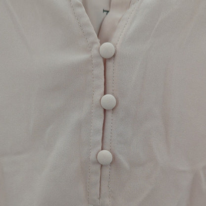 philosophy NWT XS Mauve short sleeve blouse high low round hem flutter Feminine