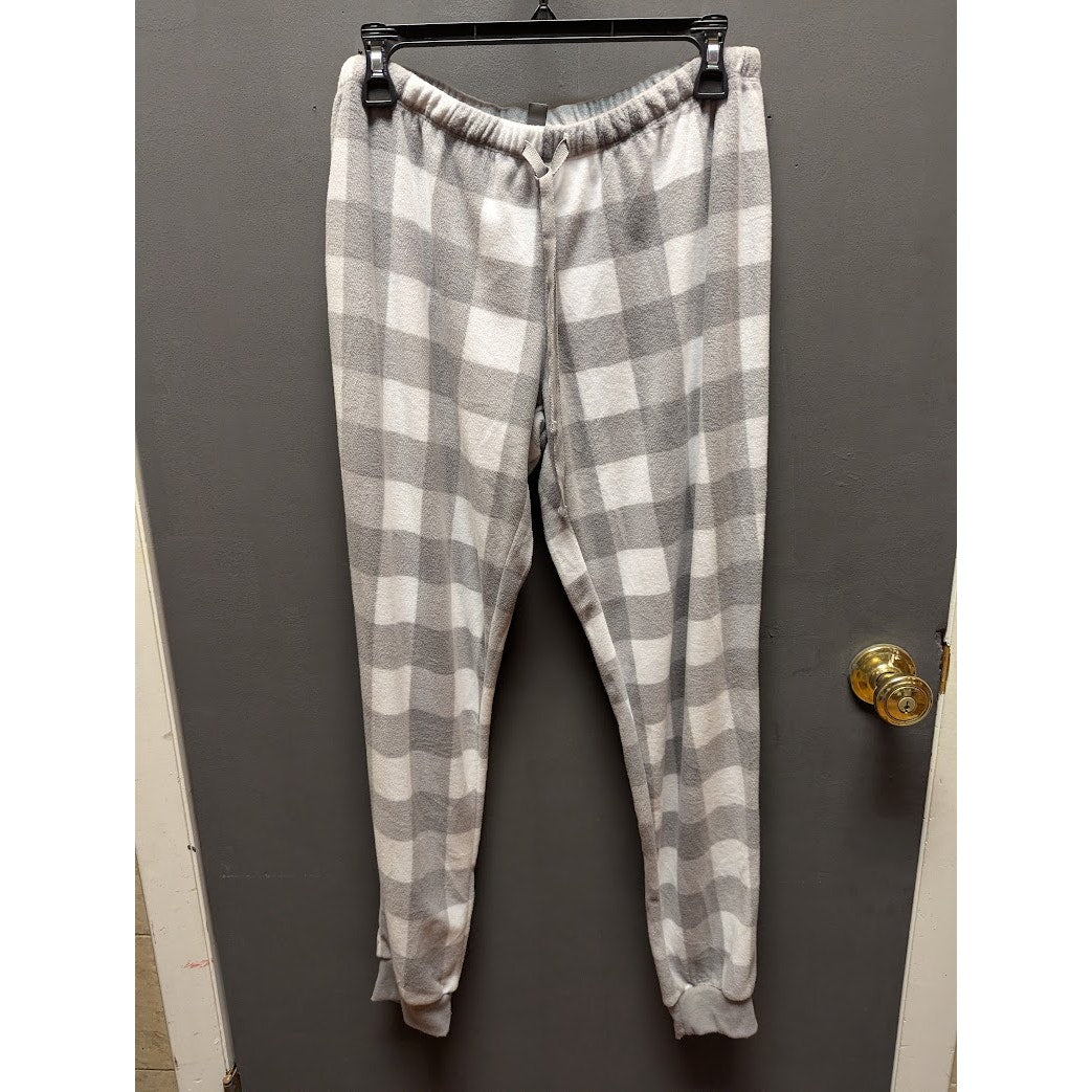 Nordstrom super soft pajama bottoms gray white plaid Size Medium NEW pants