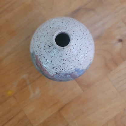 Handmade Watercolor Splashed Art Pottery Mini Bud Vase Signed