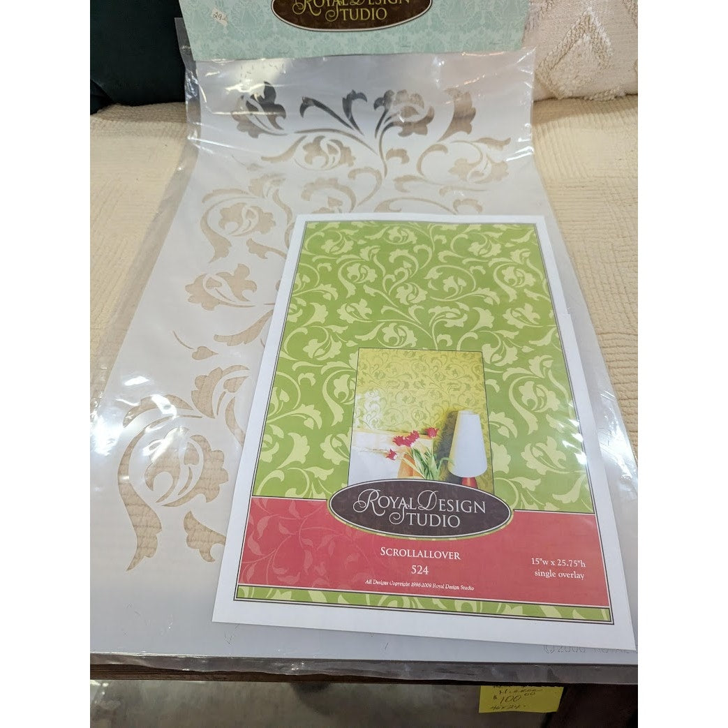Royal Design Studio Stencil Filagree Furniture Wall Floor SCROLLALLOVER #524