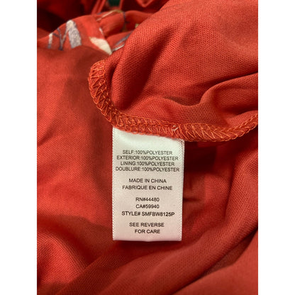 Fourteenth Place Women's Tiered Maxi Skirt 1X Orange Floral Print NEW Lined Flow