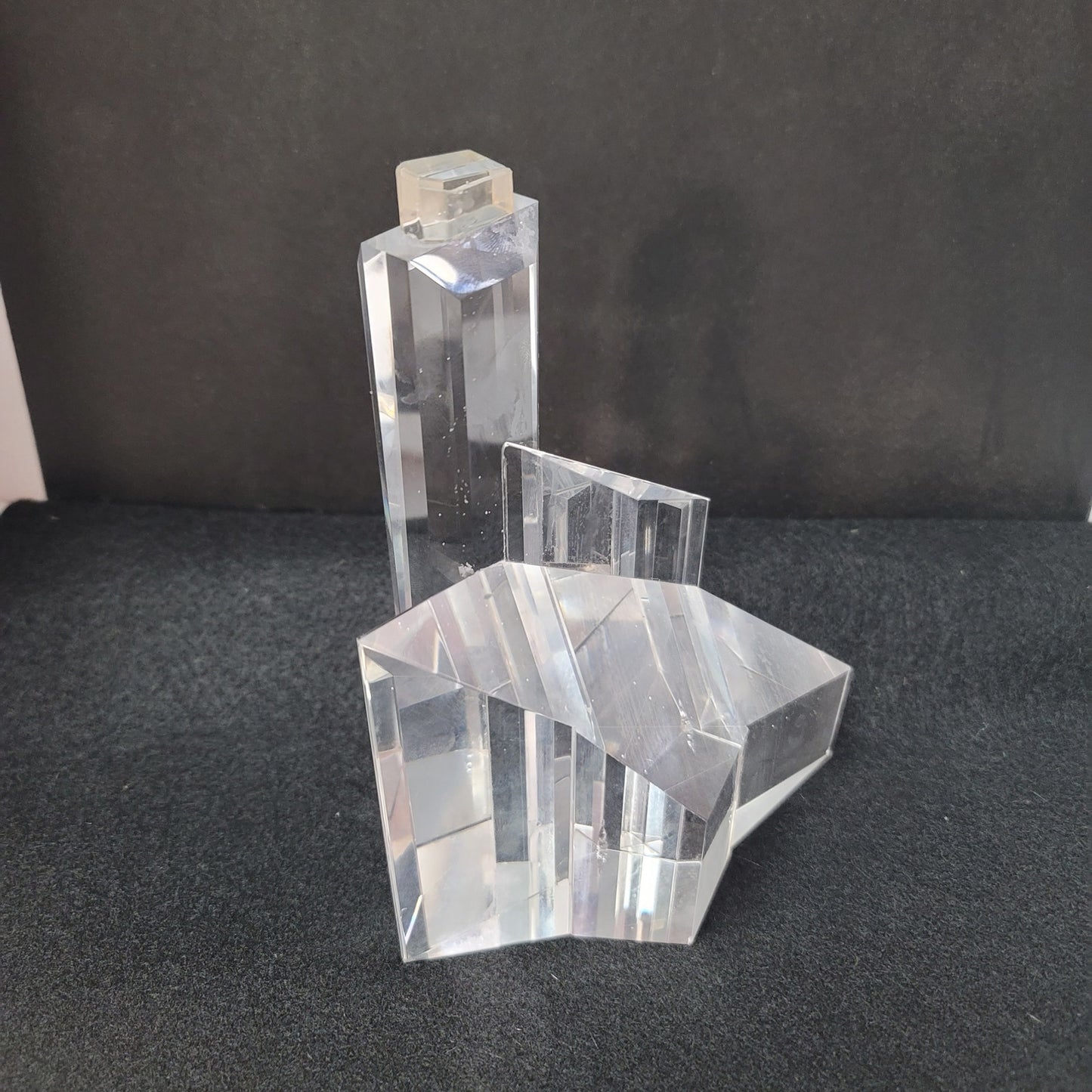 Architectural crystal glass sculpture VINTAGE MCM 80s City Skyline Ultra Modern