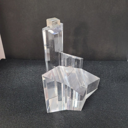 Architectural crystal glass sculpture VINTAGE MCM 80s City Skyline Ultra Modern