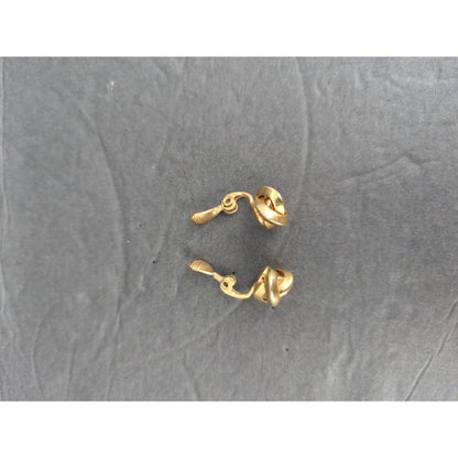 Vintage Mid-Century Monet Gold Tone Swirl Love Knot Clip-On Earrings Classic