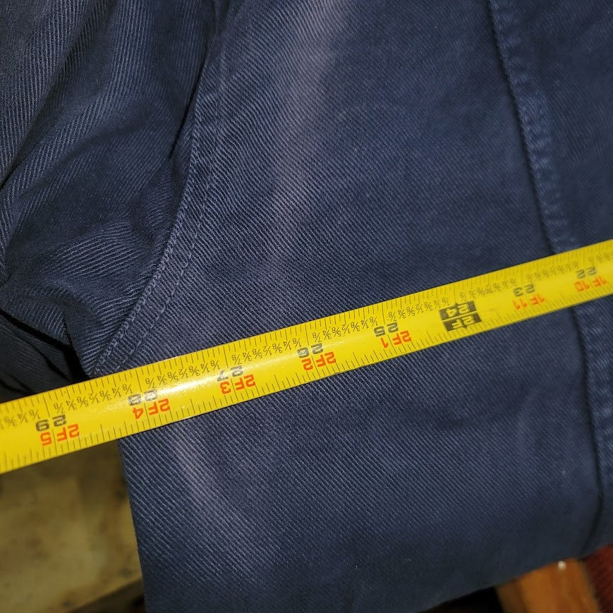 Code Zero Blue Canvas Chore Barn Coat Size XL Distressed SunFade Workwear Jacket