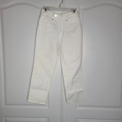 Vintage GUCCI Ankle white jeans green red belt detail EU 40 US 8 Silver Rivet