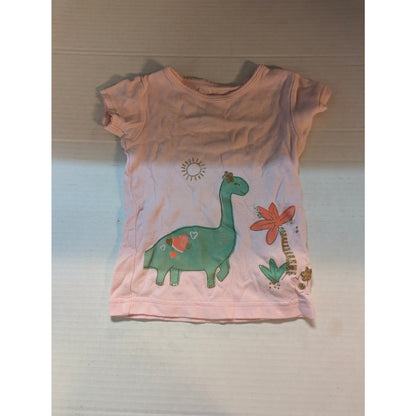 Carter's Baby Girls Pink Dinosaur Graphic Short Sleeve T-Shirt 12 Months