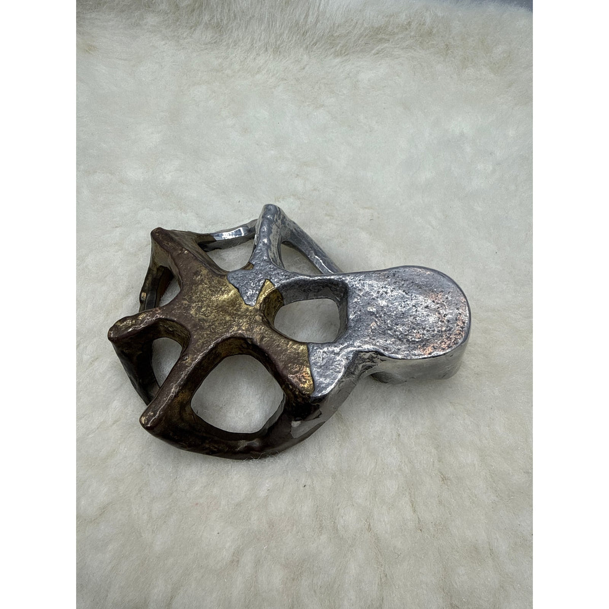 David Marshall MCM Brutalist Sculpure Vintage 1980s Brass and Aluminum
