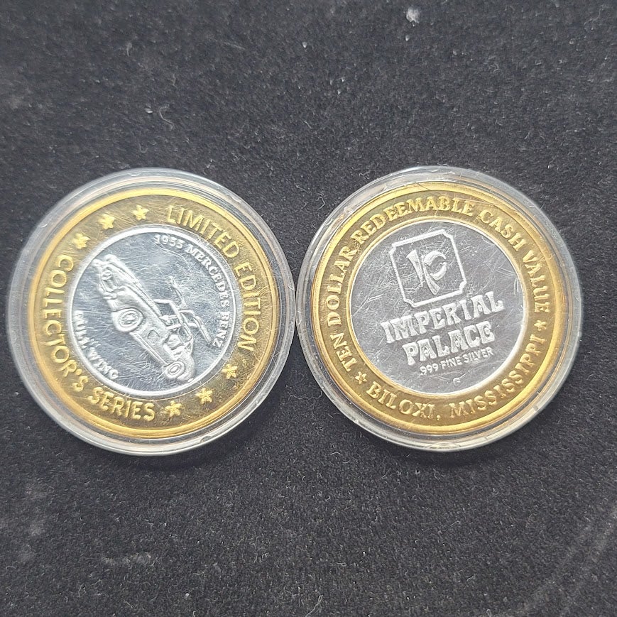 Vintage Imperial Palace Biloxi MS $10 Silver Strike Token Lot of 2