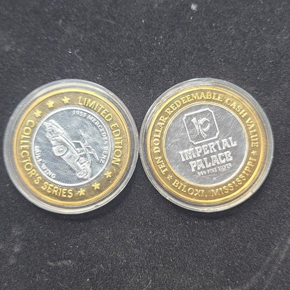 Vintage Imperial Palace Biloxi MS $10 Silver Strike Token Lot of 2