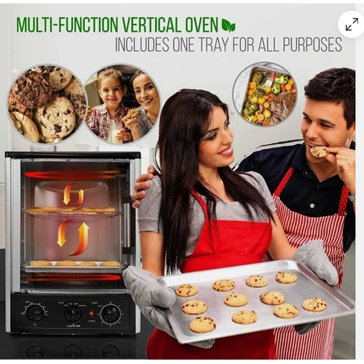 Nutrichef Upgraded Multi-Function Rotisserie Oven - Vertical Countertop Oven
