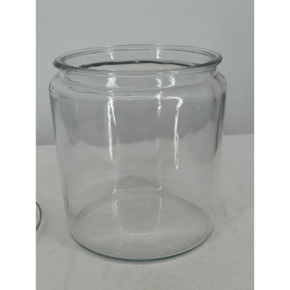 Vintage Clear Glass Apothecary Jar With Lid Pantry Storage Canister