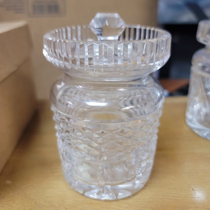 Vintage Waterford Crystal Jam Marmalade Condiment Jar with Lid Handmade Ireland