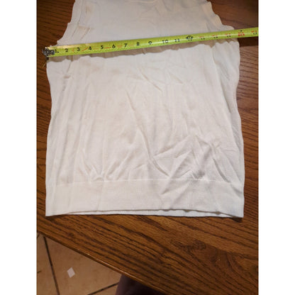 .Halogen Off-White Viscose Blend Sleeveless Sweater Knit Tank Size XL NEW