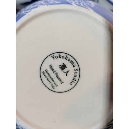 Yokohama Studio Set of 3 Hand-Painted "Marine Life" Covered Bowls Storage