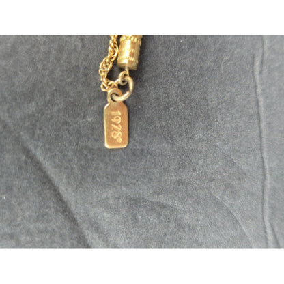 1928 Vintage Gold Tone Purse Pendant Long Chain Necklace Glam
