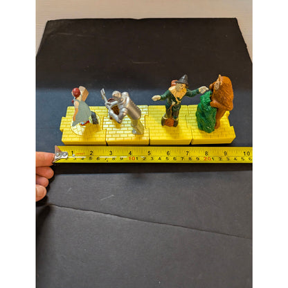Vintage 1998 Blockbuster Wizard of Oz Interlocking Yellow Brick Road Figure Set of 4
