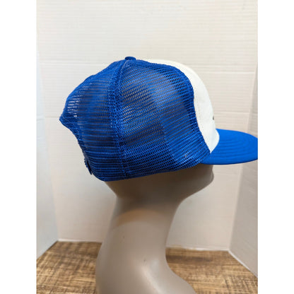 Vintage Musky Madness Blue White Trucker Snapback Baseball Cap Hat Y2K
