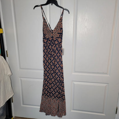 Angie Summer Dress Size Large Boho MAXI elastic back straps
