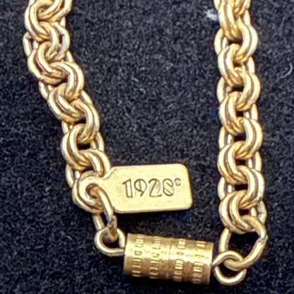 1928 Jewelry Co. Victorian Revival Blue Cabochon Gold Tone Lariat Necklace