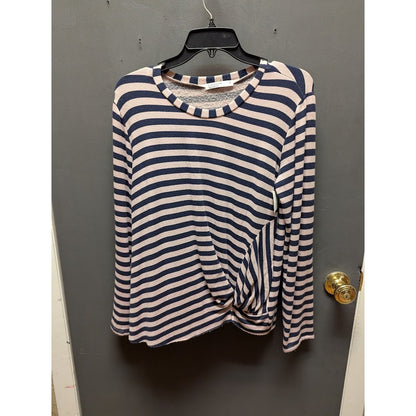 Stateside Pink/Navy Striped Knot Front Sweater NEW NWT size Medium NEW