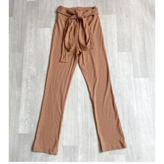 Reformation Kassia Pants Butterscotch Tan Brown Size ExtraSmall XS NEW ribbed