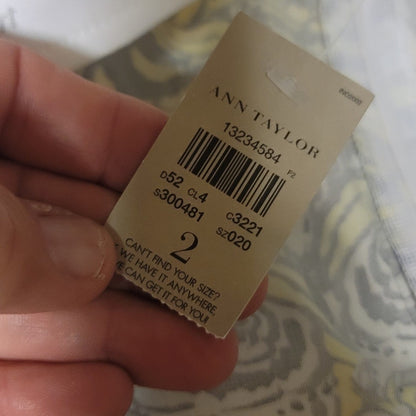 Ann Taylor NEW madison skirt yellow white paisley Size 2 Summer Casual