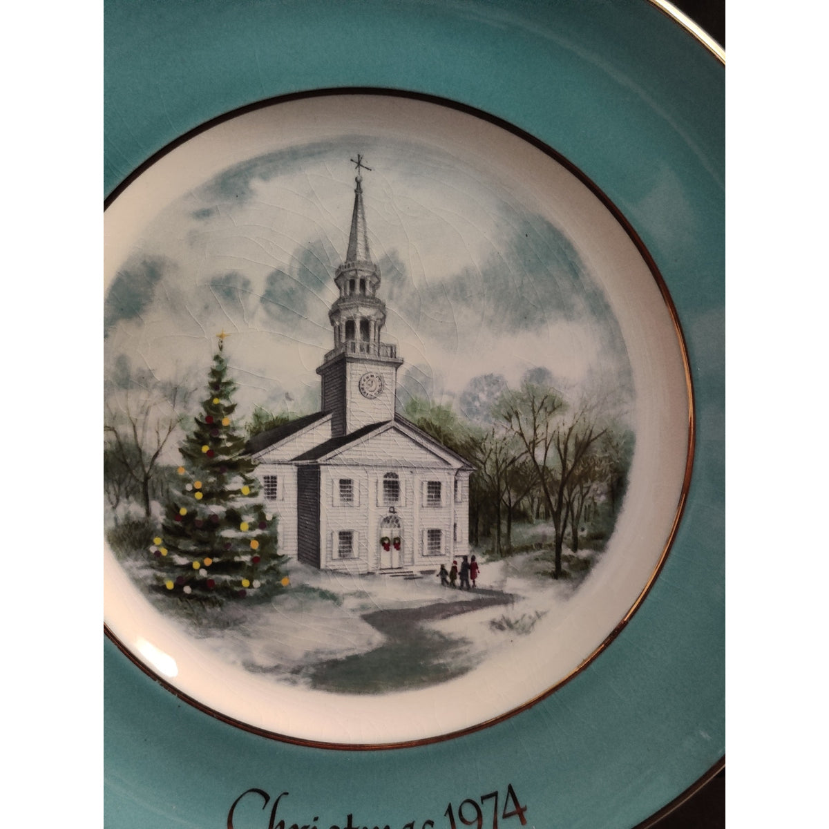Vintage 1978 Christmas Plate Series Country Church Enoch Wedgwood Tunstall