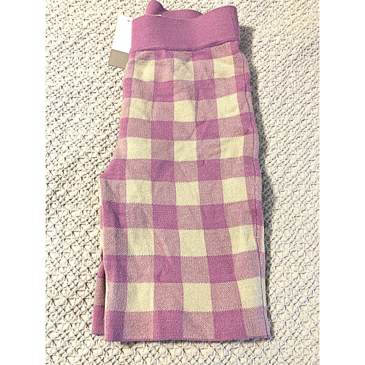 NWT BP. Pull On Bike Shorts in Purple Tulip Check Size Medium