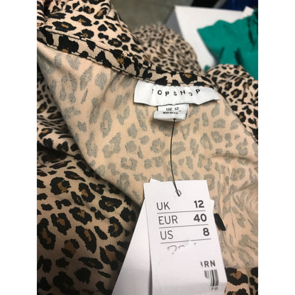 TOPSHOP Leopard CASUAL Stretch Knit Dress NEW long sleeve MINI fit flair US 6