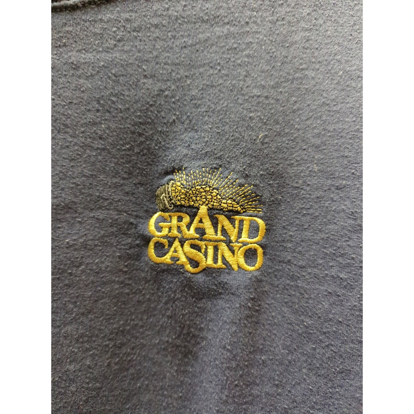 Vintage Grand Casino Embroidered Crewneck Sweatshirt Navy Blue XL