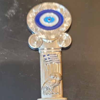 Greece Greek Souvenir Column Evil Eye metallic refrigerator magnet Bottle opener