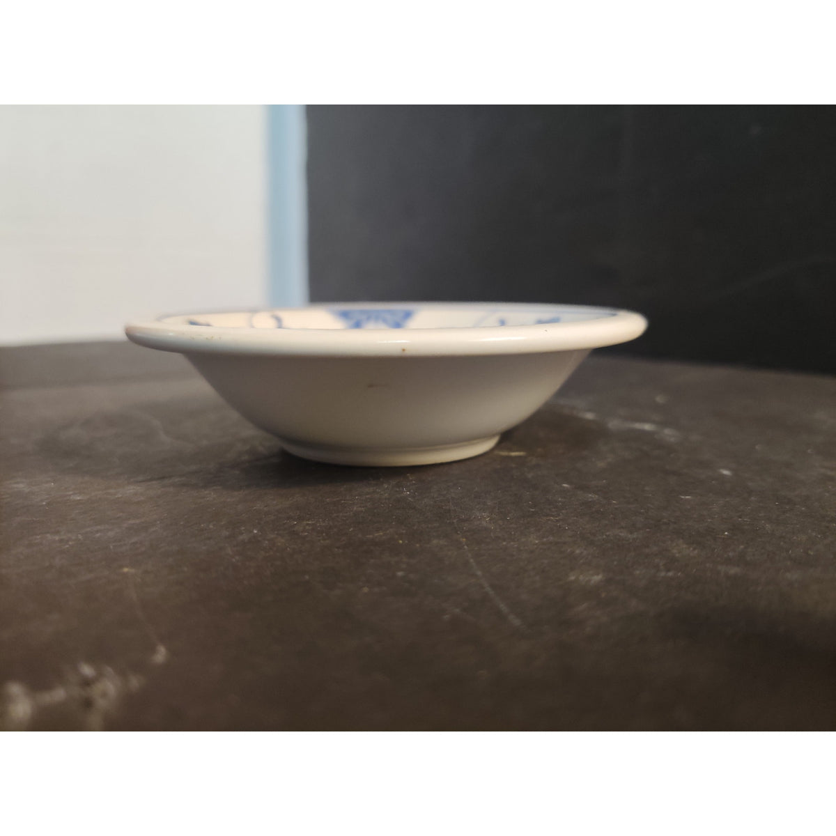 Vintage 4.5" Blue And White Porcelain Miniature Bowl Floral Trinket Dish Taiwan