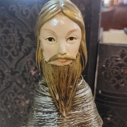 LARGE Schmid Bros Joseph Statue Faux Wood Gold Gilt Japan Mid Century Religious