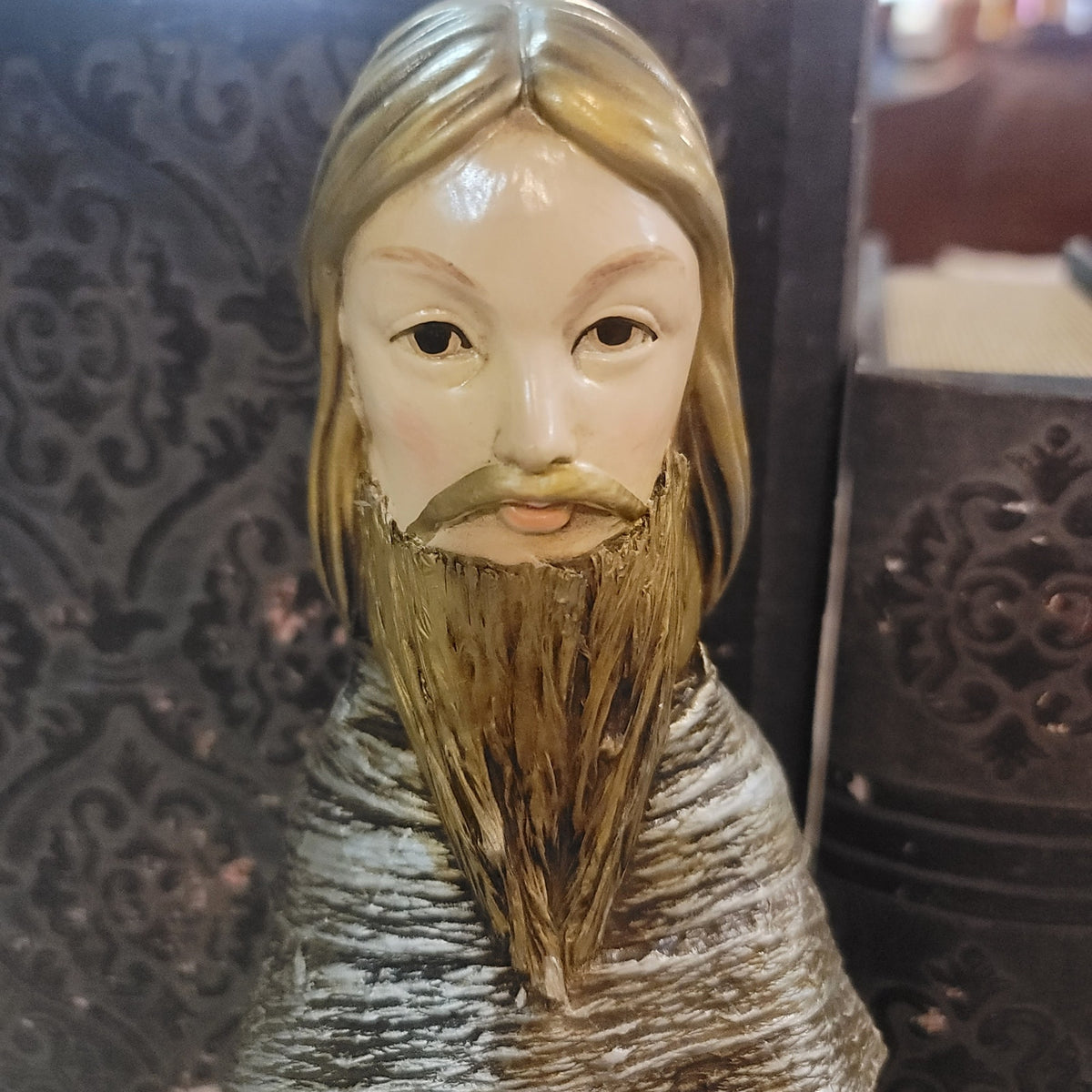 LARGE Schmid Bros Joseph Statue Faux Wood Gold Gilt Japan Mid Century Religious
