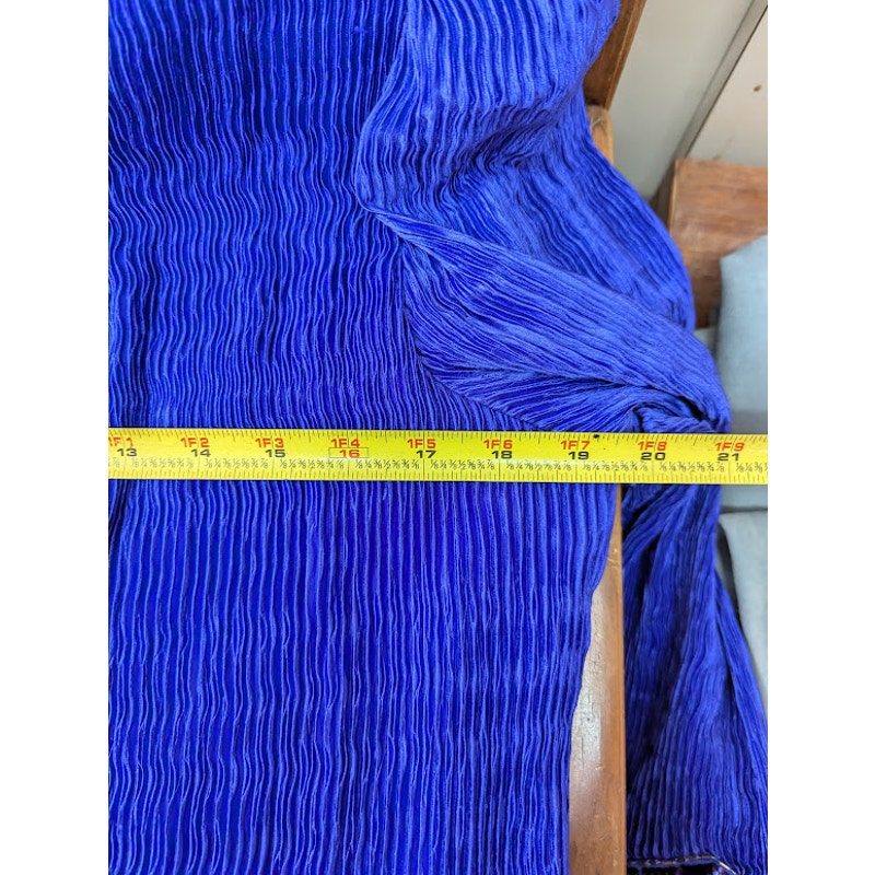 Vintage Nuit Micro Pleat Cocktail Arm cuff Sequin Dress Size 8 Blue Long Sleeve