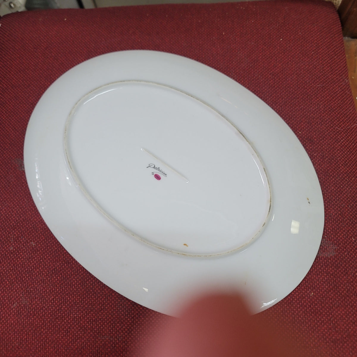 Sango Patrician Floral Abstract Replacement Oval Serving Platter Gray Pink Black