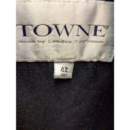 Towne by London Fog Size 42 Trench Coat Zipped in LIner with Belt charcoal Gray