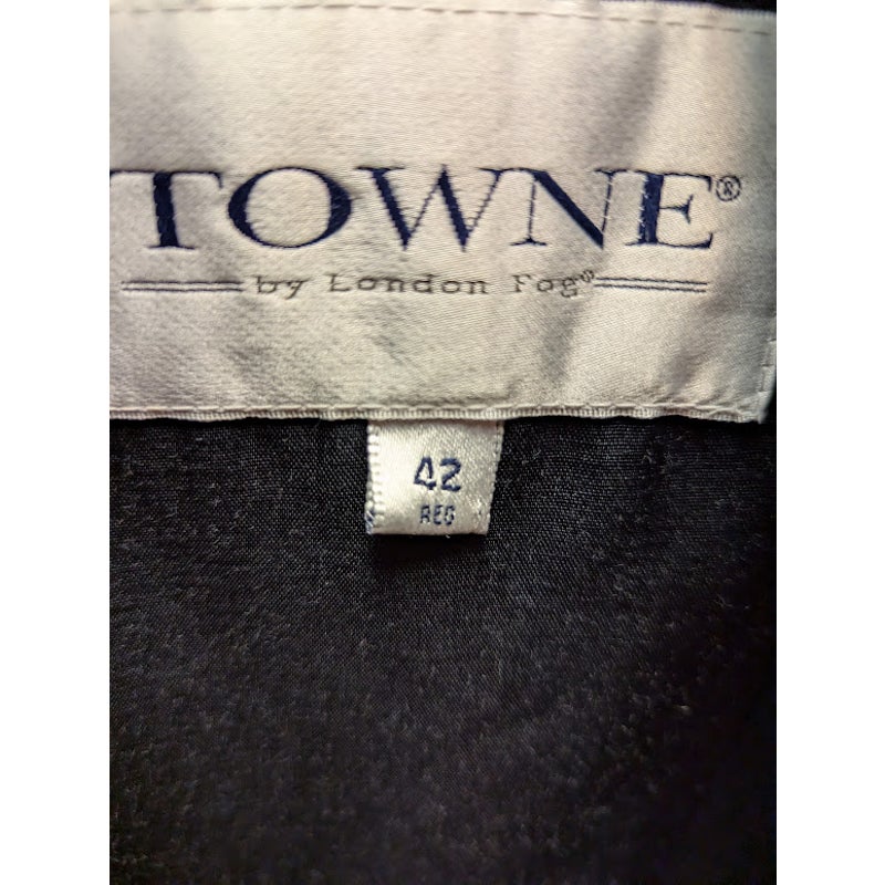 Towne by London Fog Size 42 Trench Coat Zipped in LIner with Belt charcoal Gray
