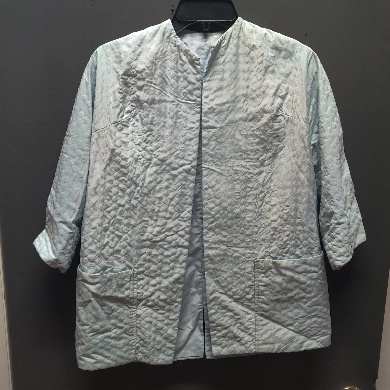 Vintage Lingerie by Suzette Quilted Pajama Coat Top 3/4 Sleeve Womens One Size